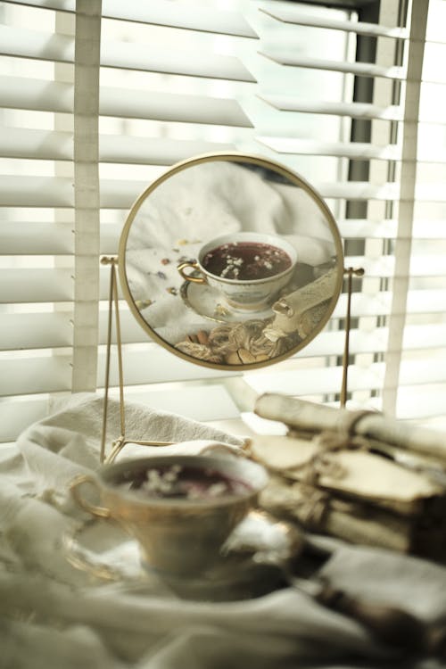 Tea Reflection in Mirror