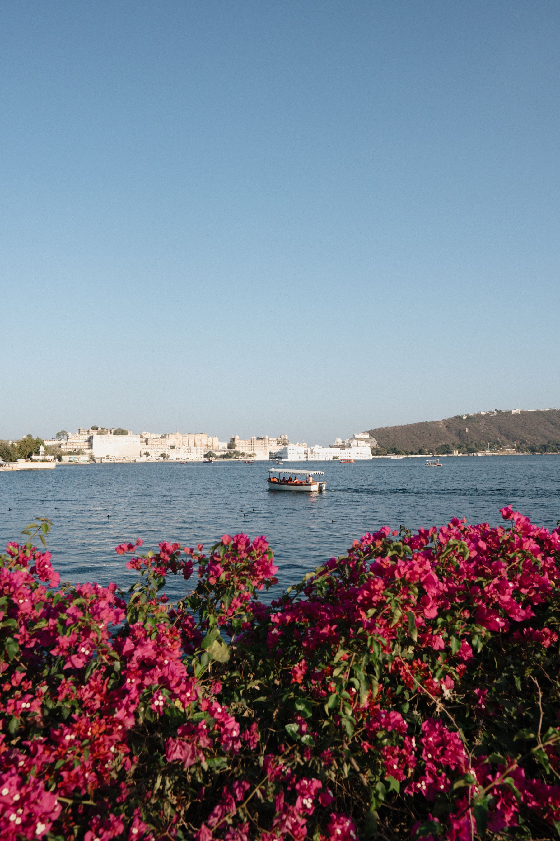 Lake Pichola in Udaipur at golden hour