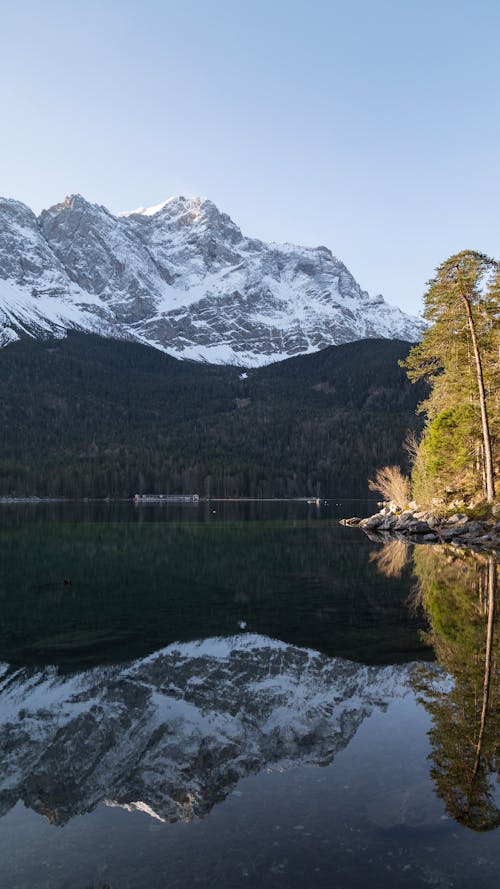 Snowy Mountain by Lake