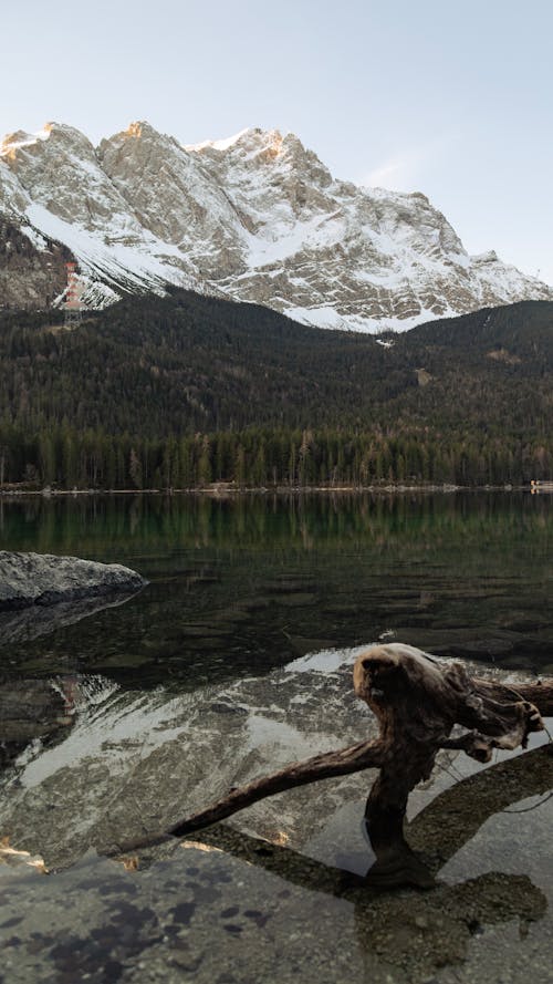 Cold Lake by Majestic Snowy Mountain