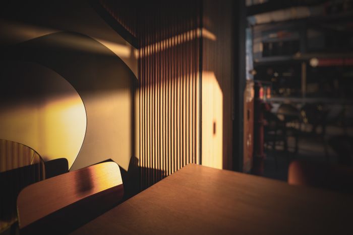 Sunlit terrace corner