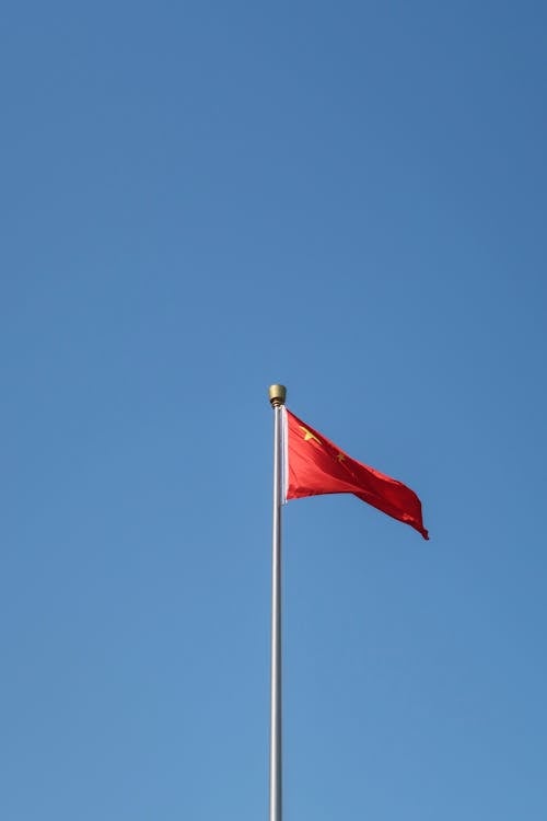 คลังภาพถ่ายฟรี ของ ธง, ประเทศจีน, พื้นหลังสีน้ำเงิน