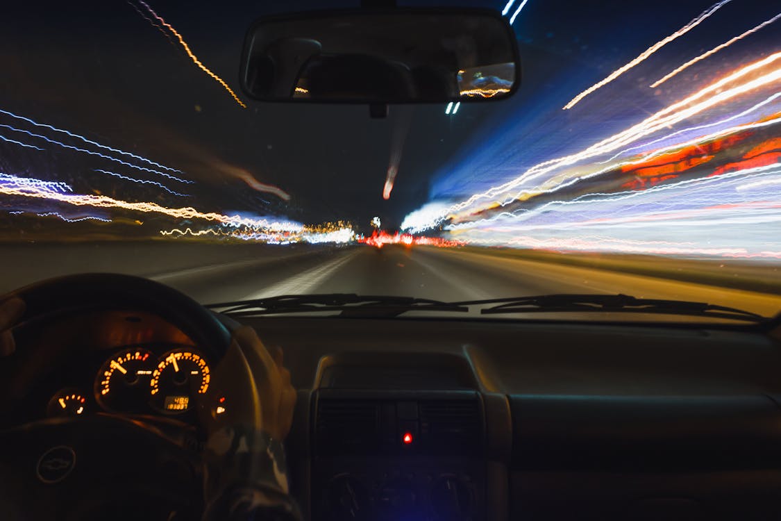 Car running at a lightning speed