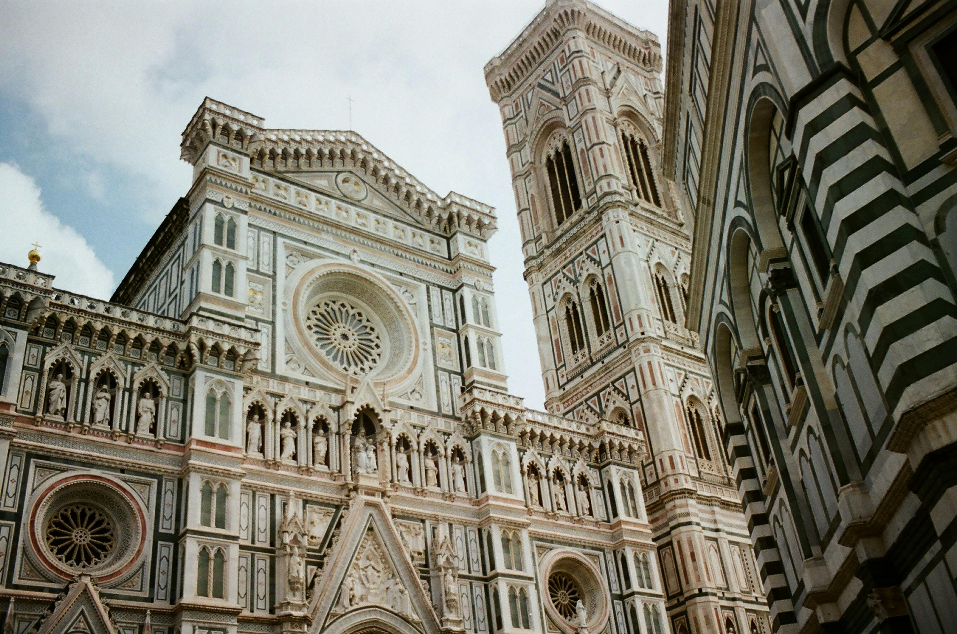 Elegant facade of Florence's iconic cathedral, showcasing intricate Gothic architecture.