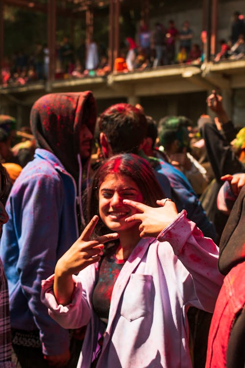 Foto stok gratis festival holi, grup, kaum wanita
