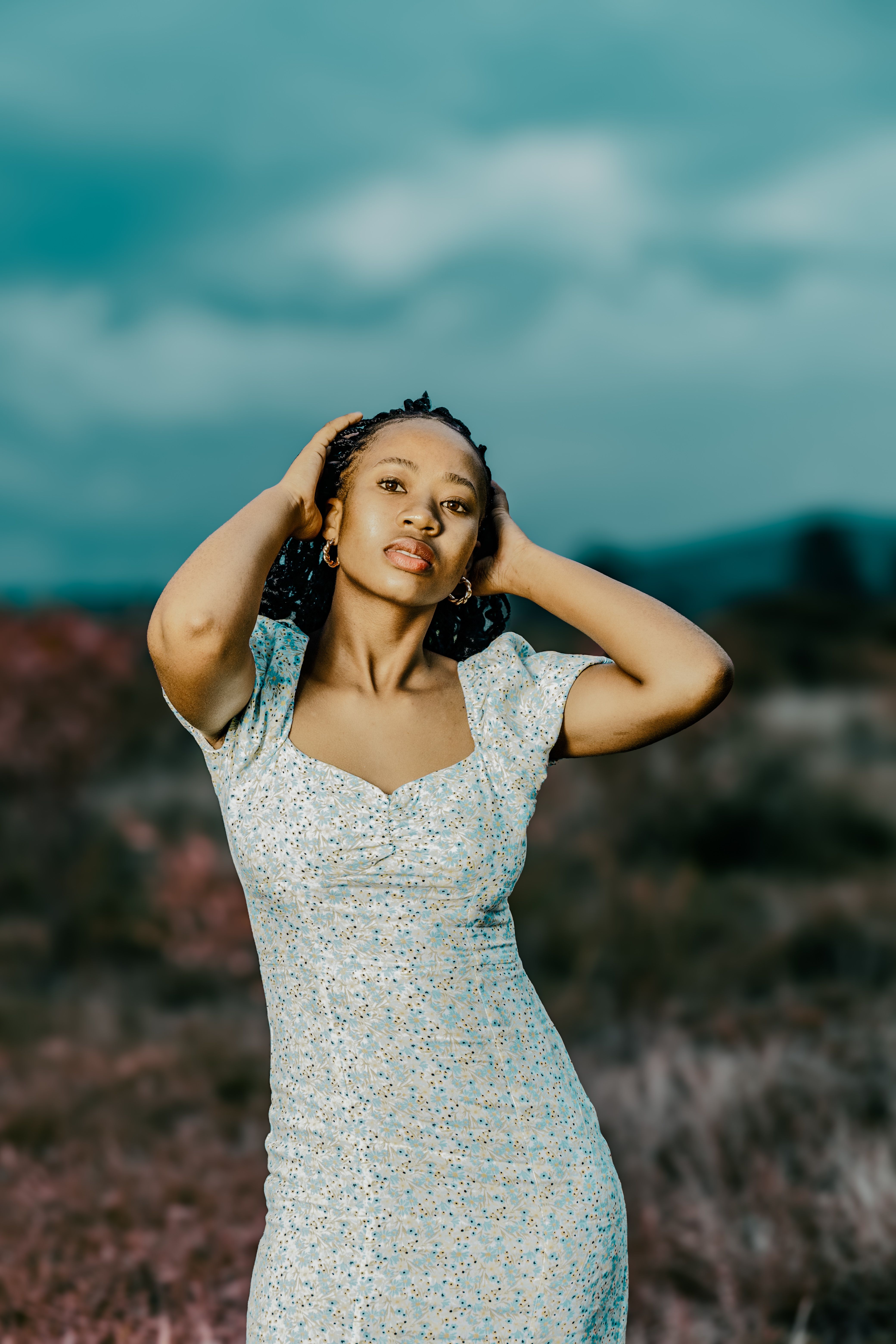 Portrait of Woman in White Dress on Field · Free Stock Photo