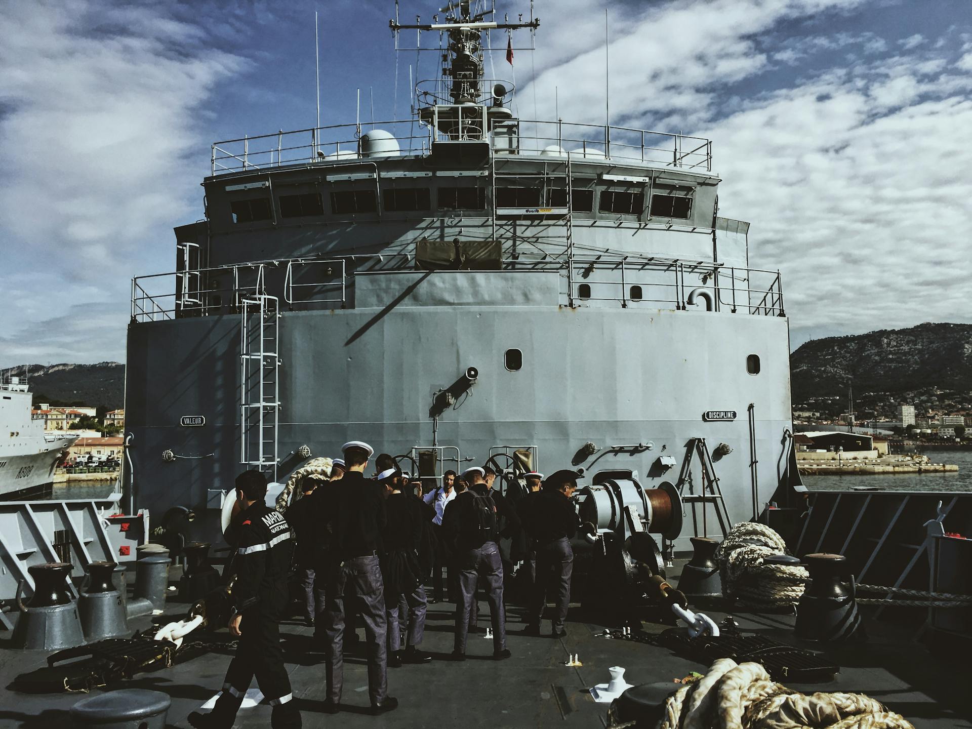 Ship Crew Standing On Ship