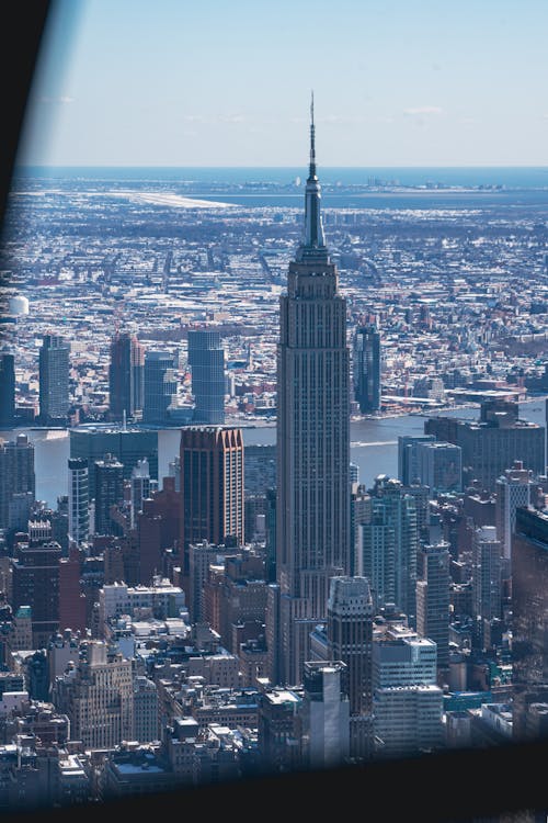 Empire State Building helicopter shot