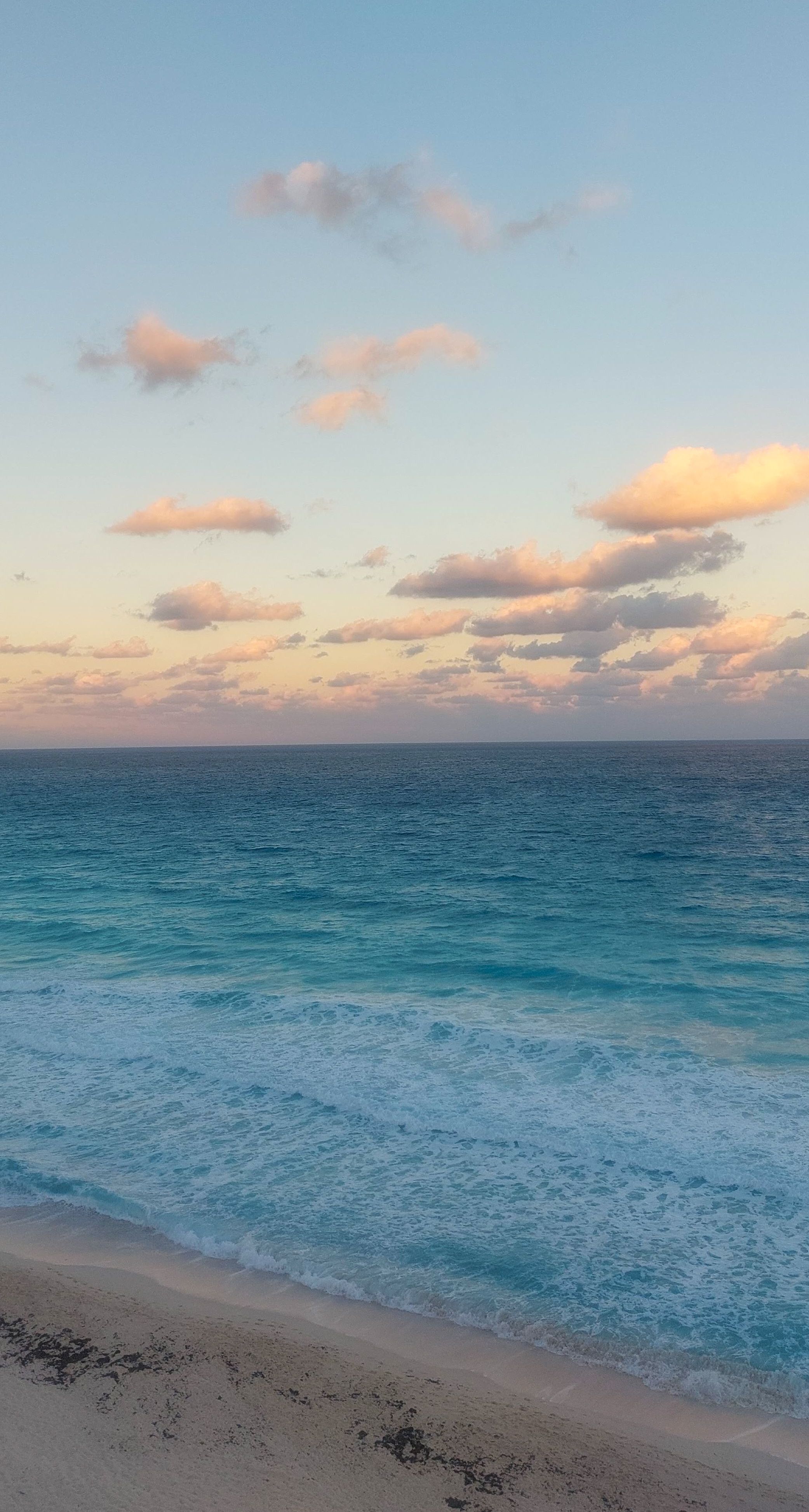 Sunset on the Caribbean coast near Puerto Morelos hotels in the Yucatan Peninsula
