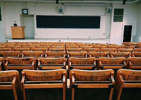 Free stock photo of wood, school, room, row