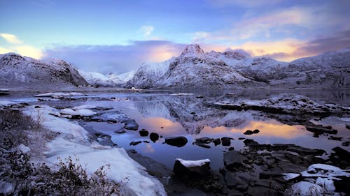 Immagine gratuita di inverno, lago, montagne