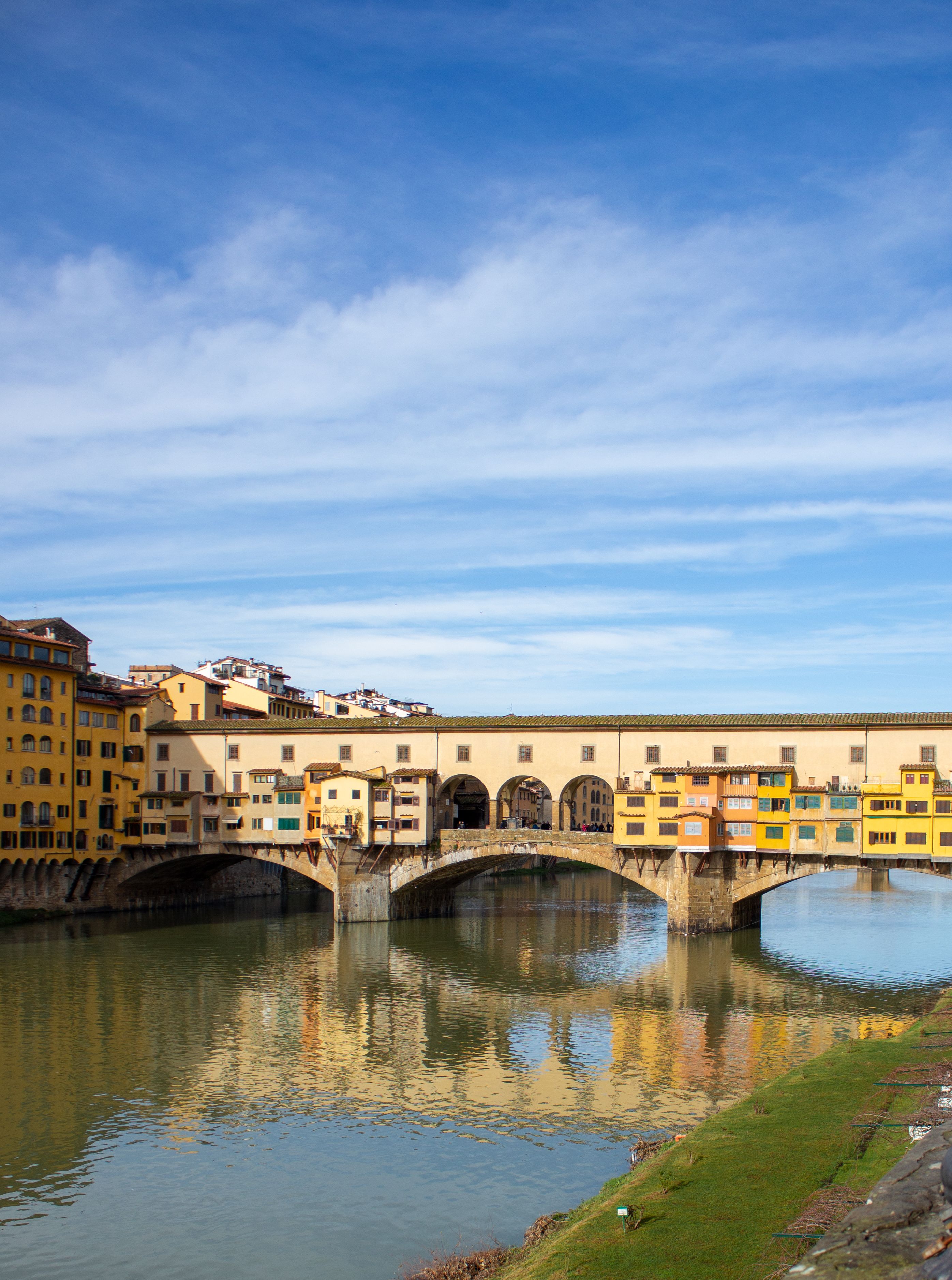 Ponte Vecchio spanning the Arno River in Florence.