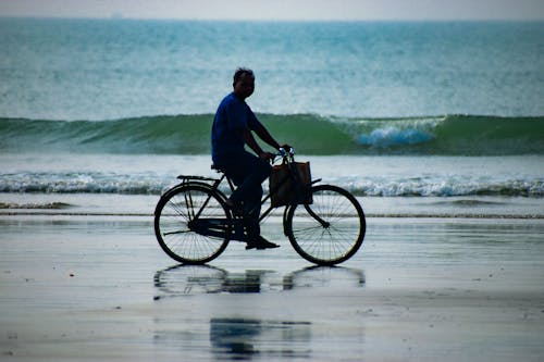 Cycling on the beach