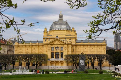 Free Explore the iconic Art Pavilion amidst lush greenery in Zagreb, Croatia. Stock Photo
