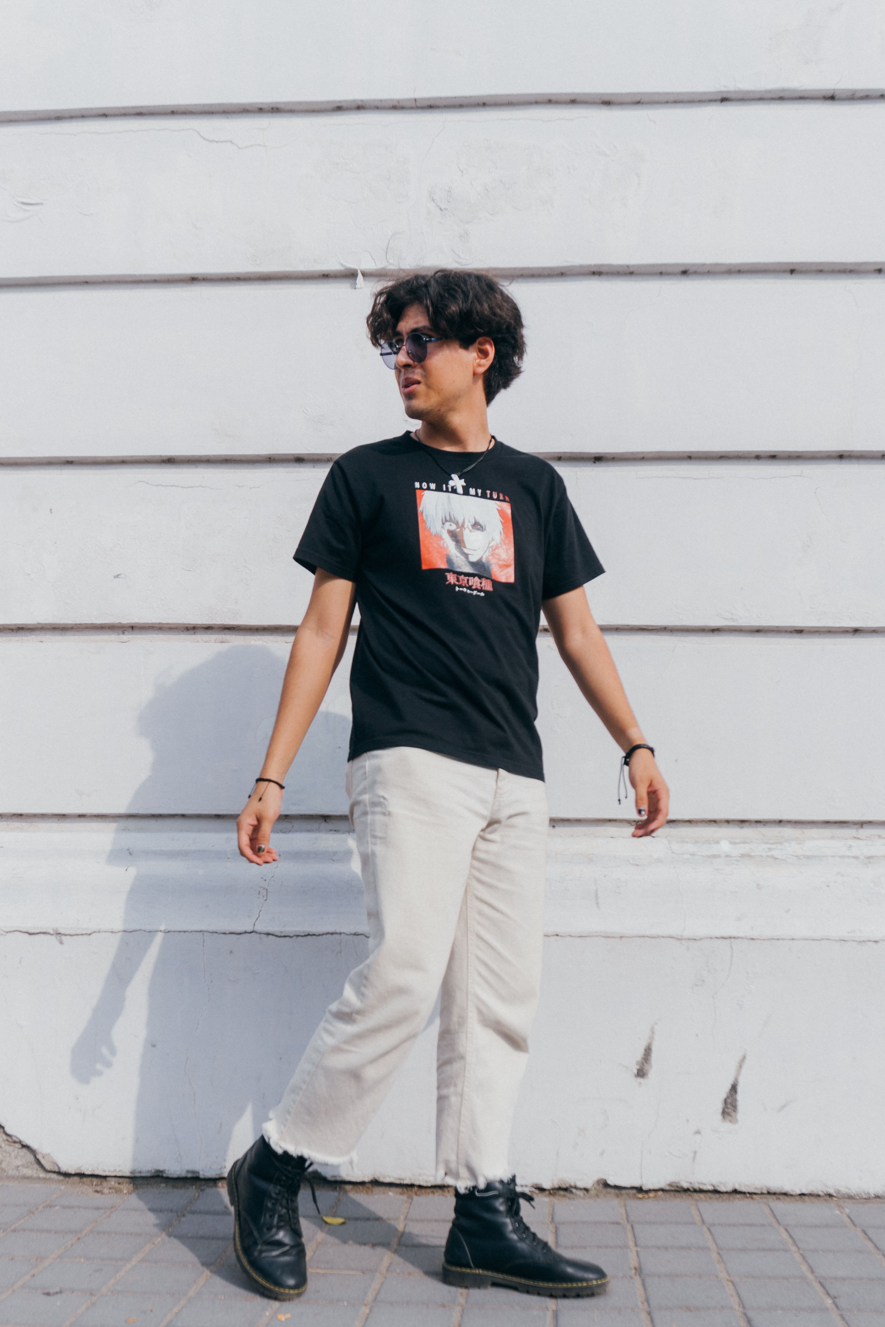 Camiseta Oversized Preta Estampada