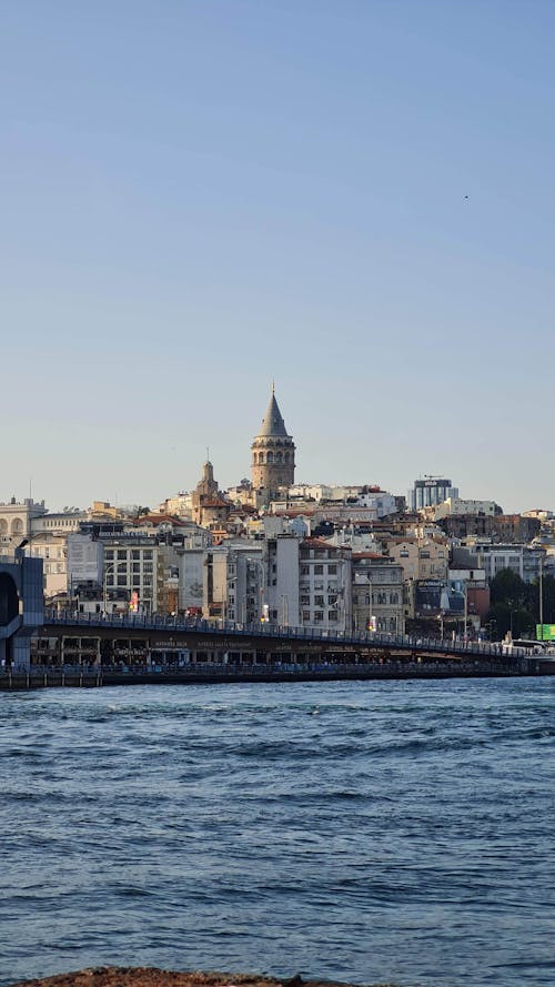 Ingyenes stockfotó épületek, függőleges lövés, galata híd témában