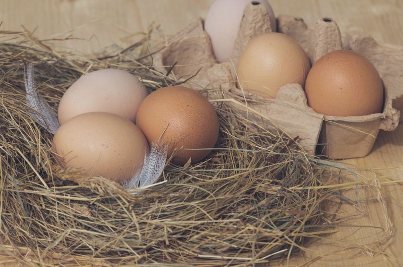 Crate of farm fresh eggs