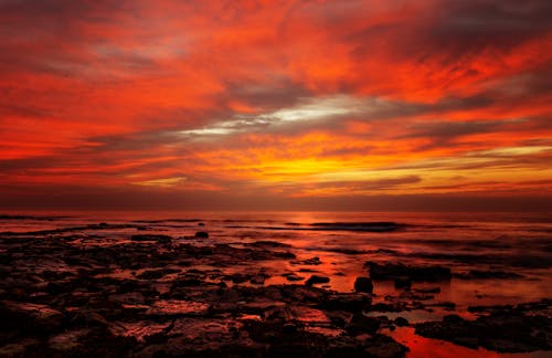 Ingyenes stockfotó felhők, naplemente, óceán témában