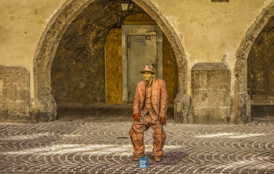 Free stock photo of road, man, art, building