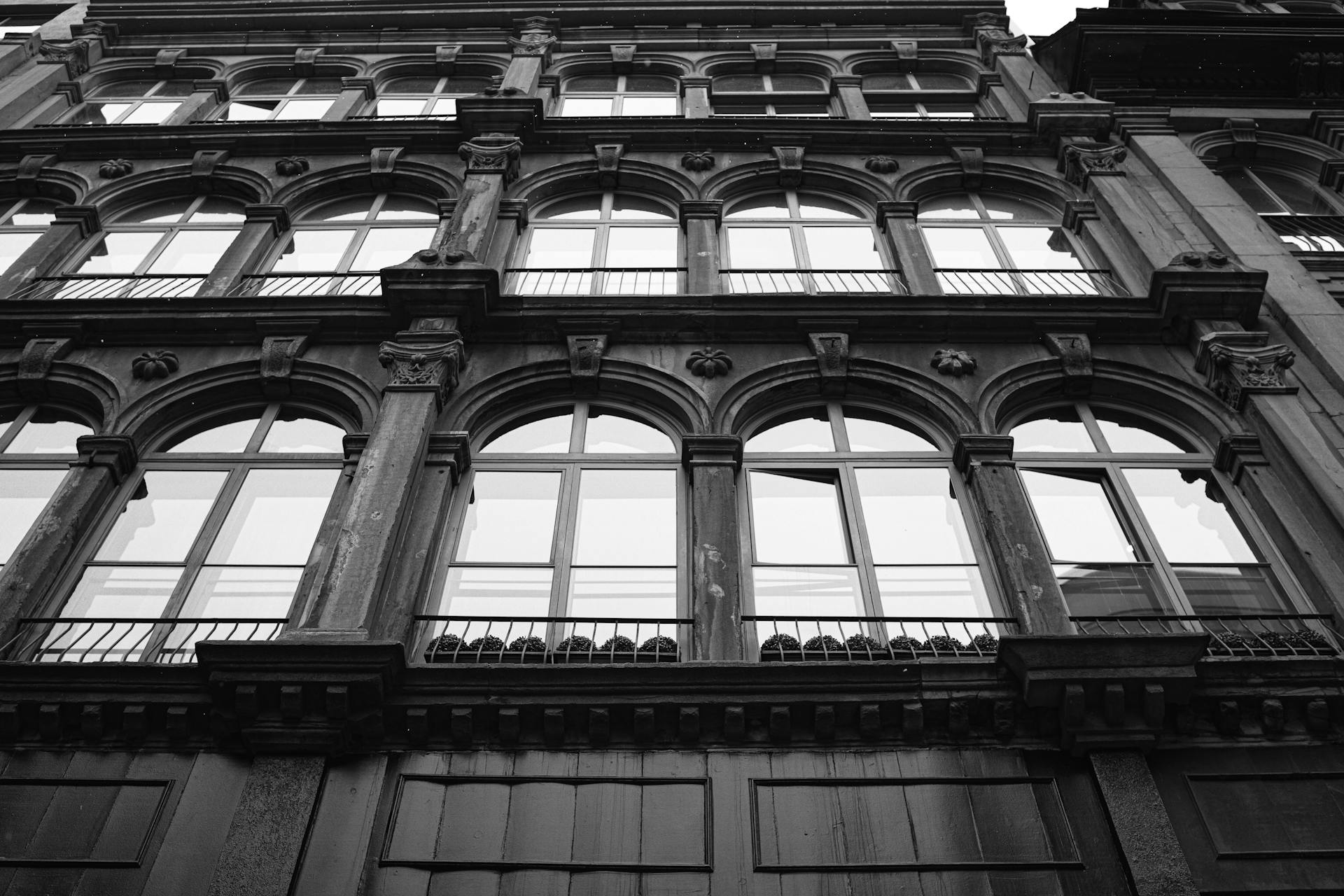 Wall of Building in Montreal in Black and White