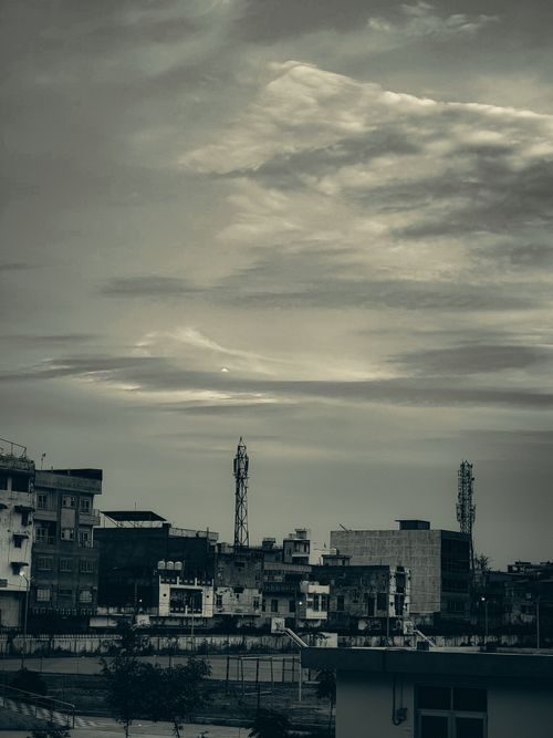 Free City in Dark tone  Stock Photo