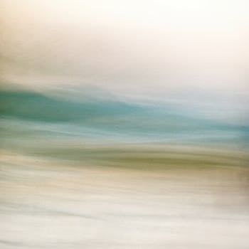 Abstract seascape with motion blur, depicting a serene coastal scene in pastel colors.