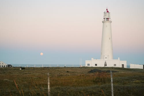 Full moon and lighthouse in Uruguay