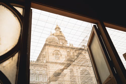 Mysore palace through open window