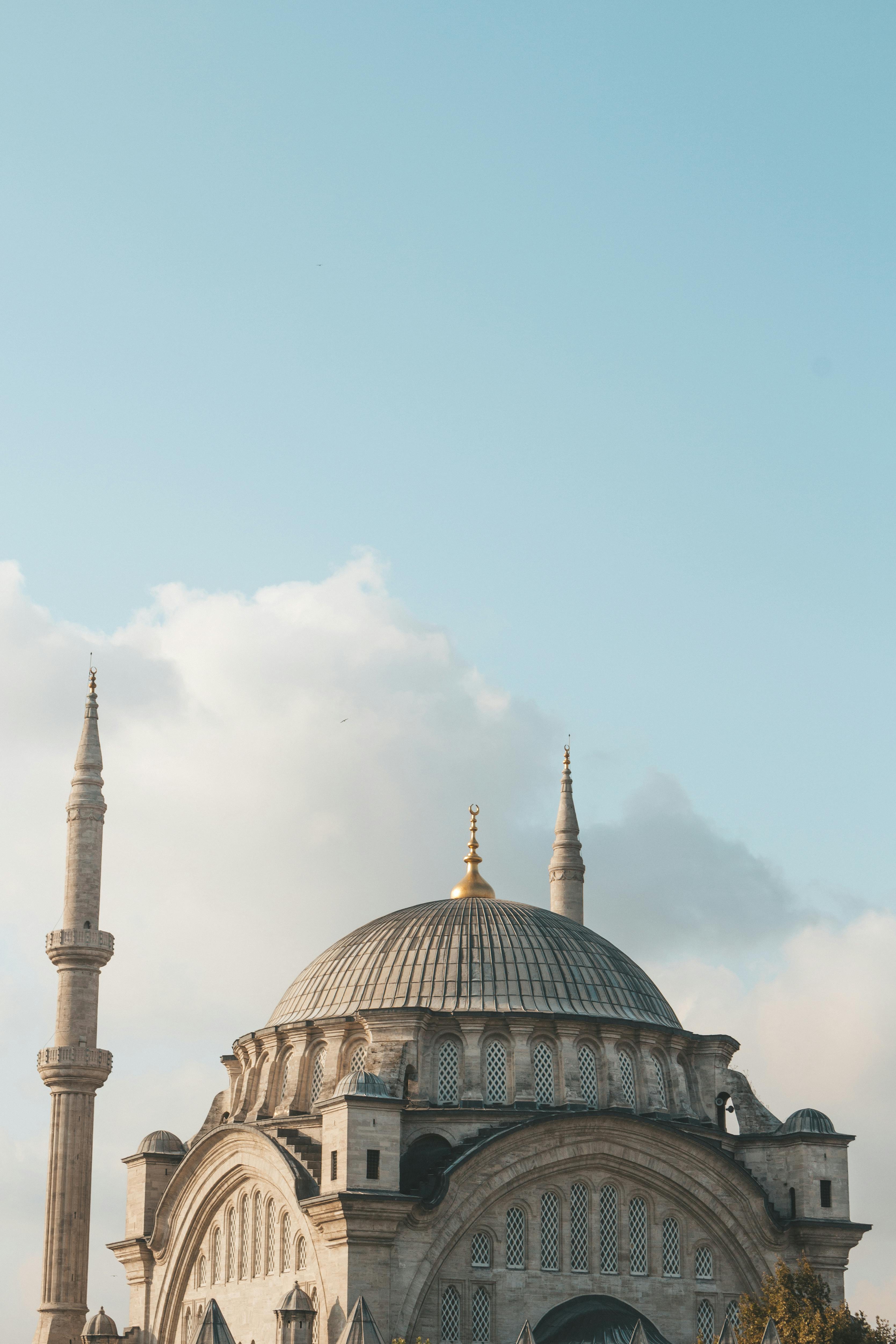 beautiful mosque islamic background istanbul ottoman turkish mosque  traditional cultural and religious Muslim islamic mosque with night moon  sky and cloud photo wallpaper generative ai Stock Illustration  Adobe  Stock