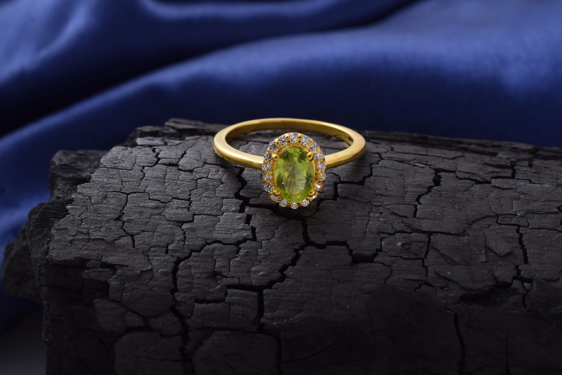 Golden Ring with Green Gem
