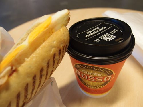 Free panini and coffee Stock Photo