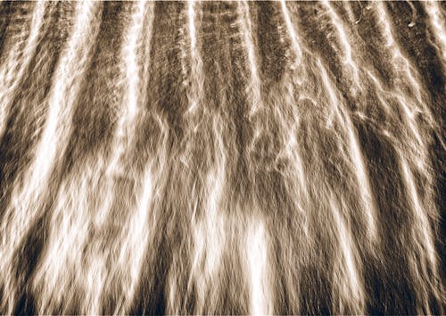 A black and white photo of water flowing