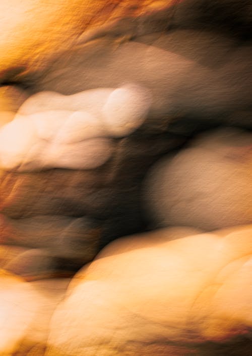 A blurry photograph of a rock formation
