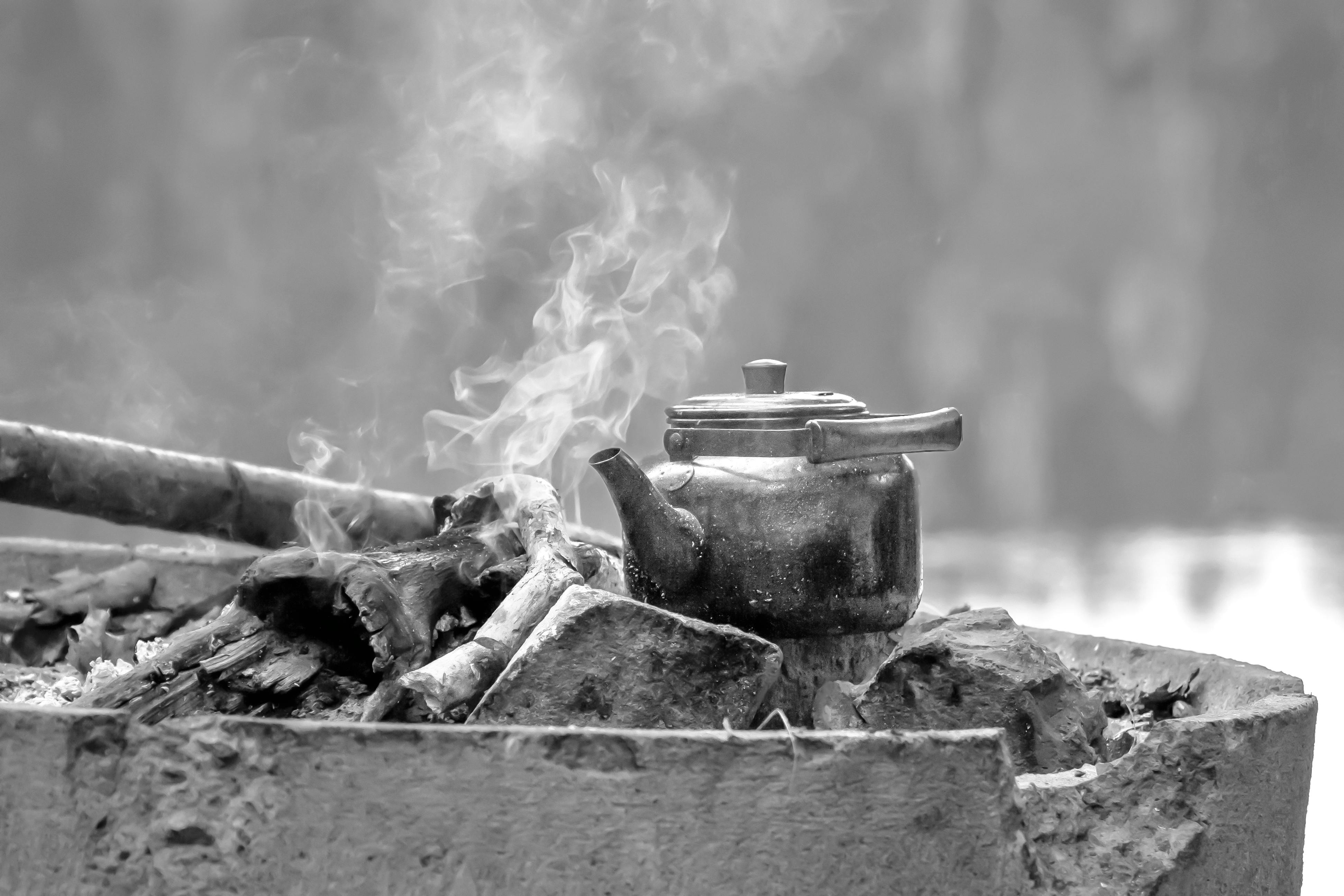 Smoke over Kettle on Campfire