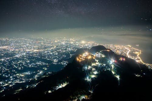 night view of Pokhara City Nepal 
