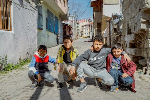 Children posing in the slum