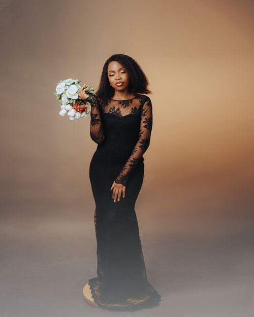 black lace dress for photoshoot Hour Of Night Lace Midi Dress Black