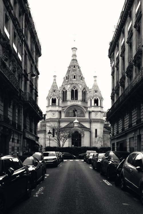 Darmowe zdjęcie z galerii z czarno-biały, francja, katedra św aleksandra newskiego