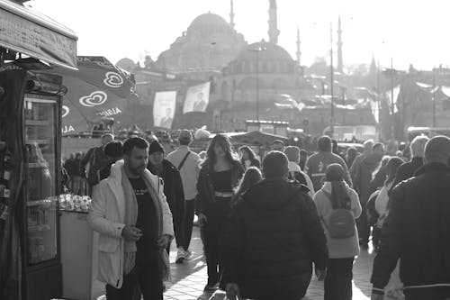 Foto stok gratis fokus selektif, hitam & putih, Istanbul