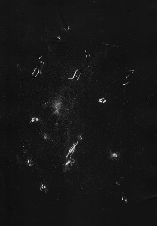A black and white photograph of a group of stars