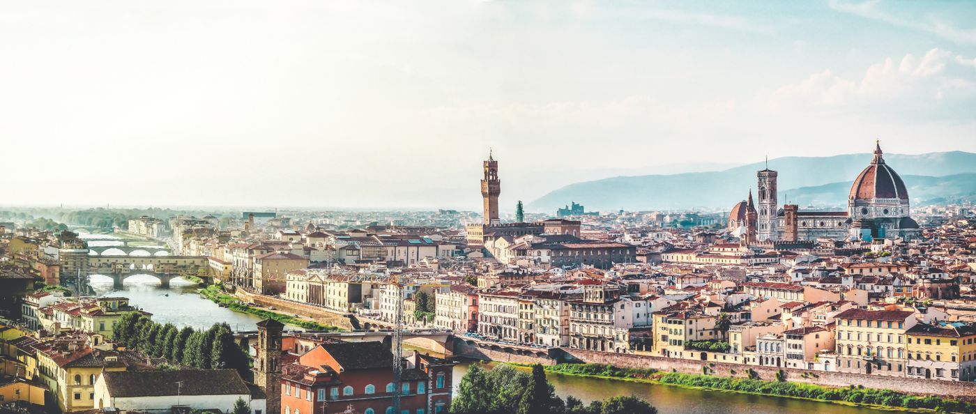 High-angle view of Florence cityscape