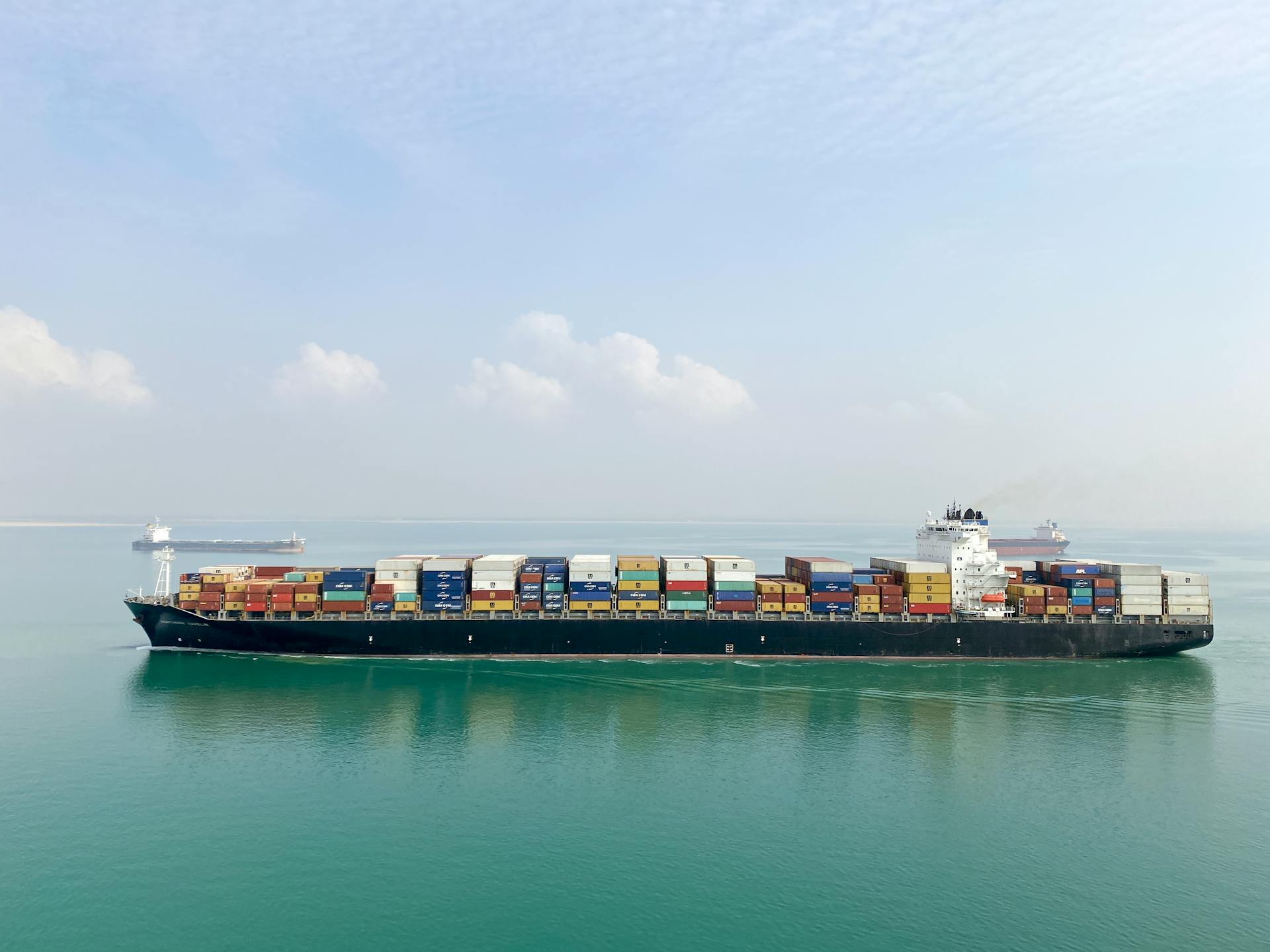 Container Ship on Sea