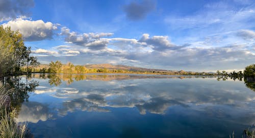 Cloud reflections in a lake