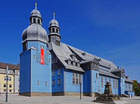 Blue and Gray Painted Building Landmark