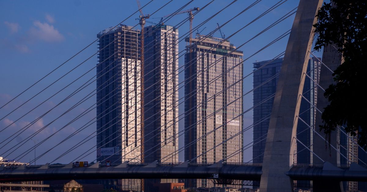 modern building under construction with Christ Embassy branding in Ho