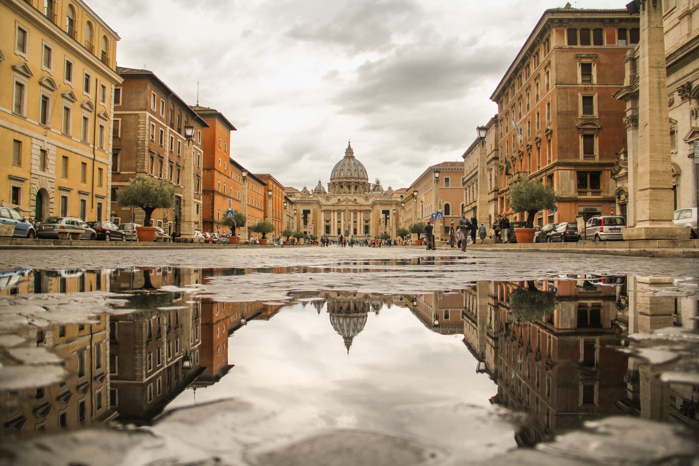 Puddle Ripple City A reflection of the city in a puddle · Free Stock Photo