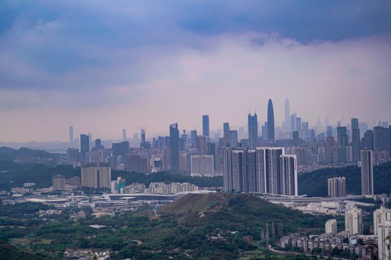 Aerial view of the modern Shenzhen city skyline