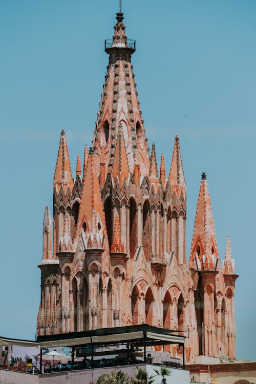 A large church with spires on it