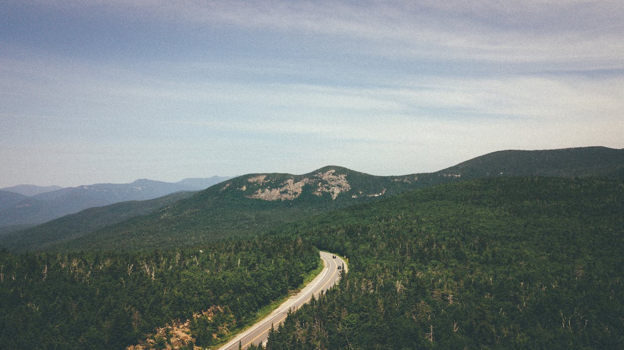 A road winding through the mountains