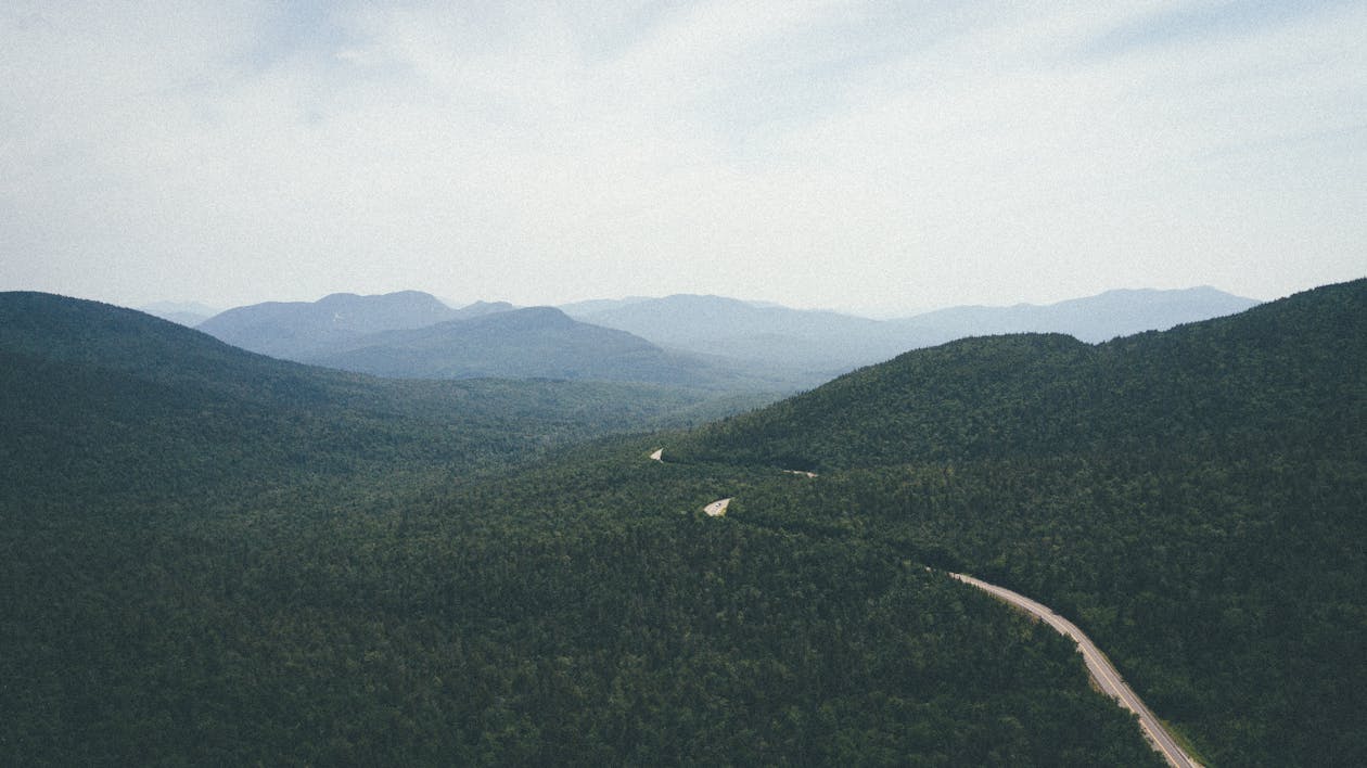 A road winding through the mountains